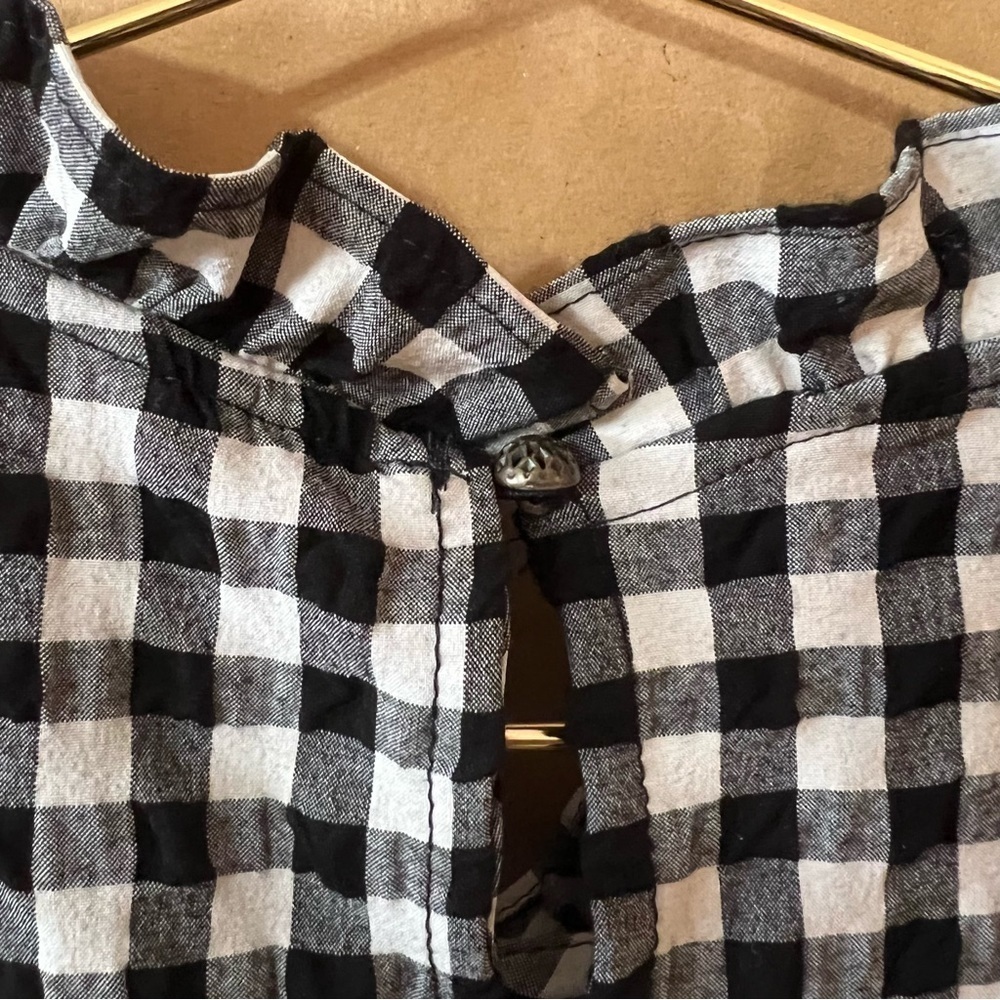 Anthropologie Maeve Lida Ruffled Mini Dress Tiered Popover Gingham Check Size M - Picture 10 of 13